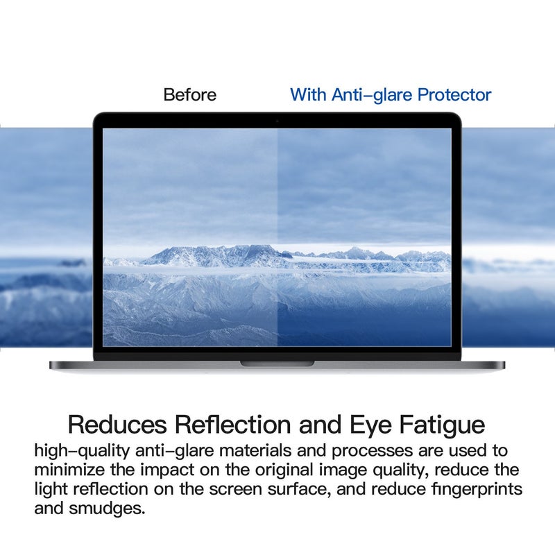 FFORITO [2 Pack] Anti Glare Laptop Screen Protector Compatible with 2016-2022 MacBook Pro 13" Model A1706 A1708 A1989 A2159 A2289 A2251 A2338(M1) M2 Chip, Anti Scratch & Fingerprint-proof Screen Protector - Image 2
